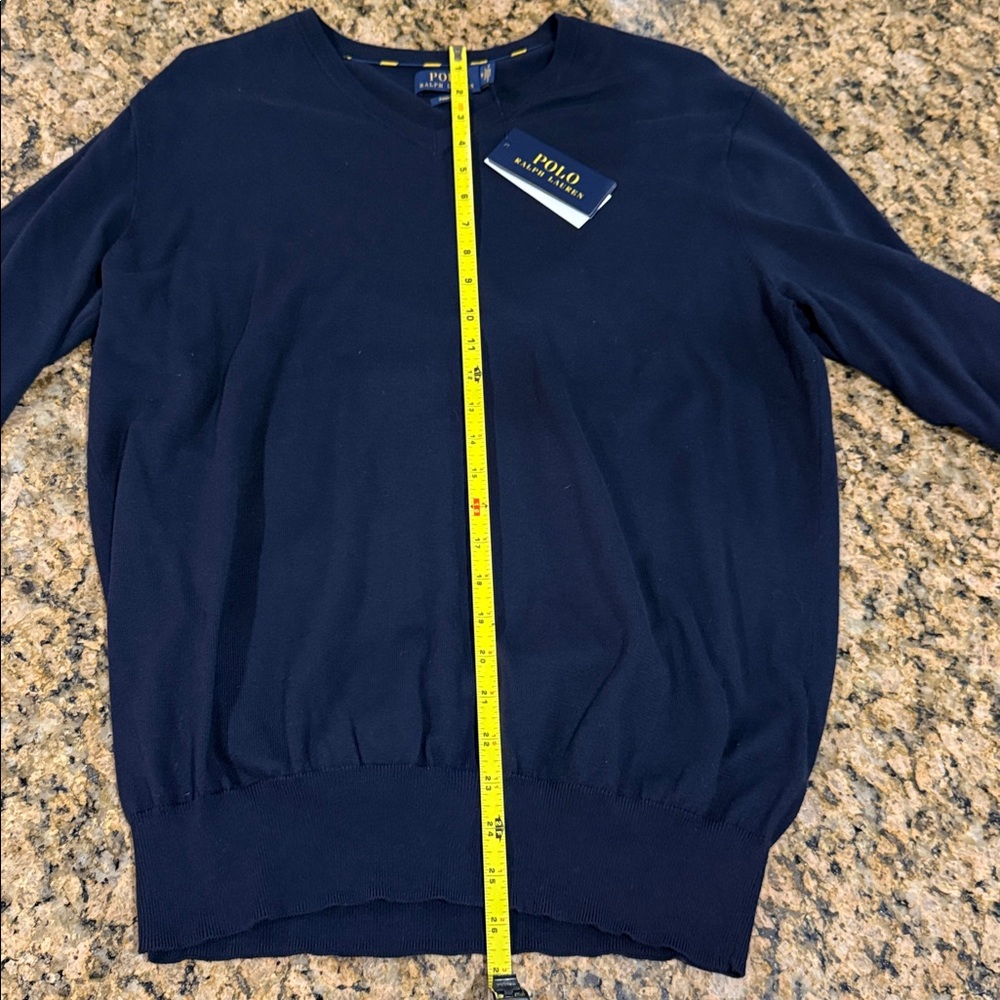 Polo by Ralph Lauren Men's Dark Blue V Neck Sweater - Picture 5 of 6